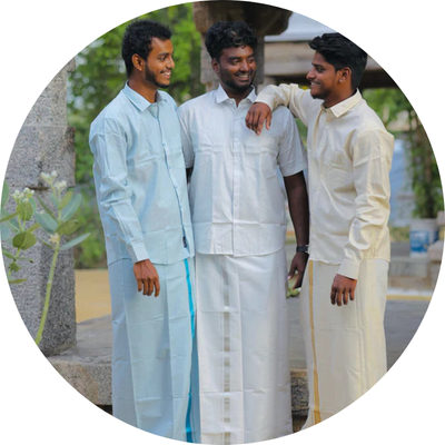 Tissue Dhothi & shirt set