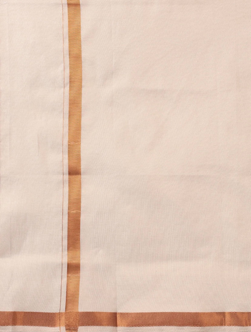 Men’s copper shirt and Dhothi tissue set
