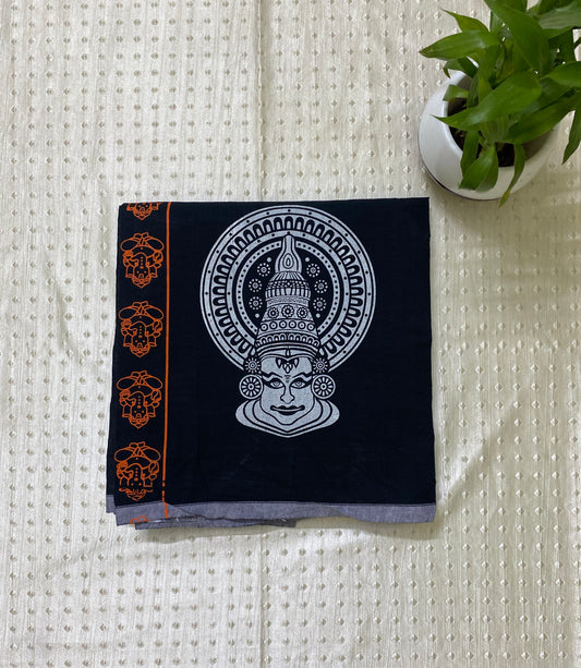 Black Kathakali art dhoti