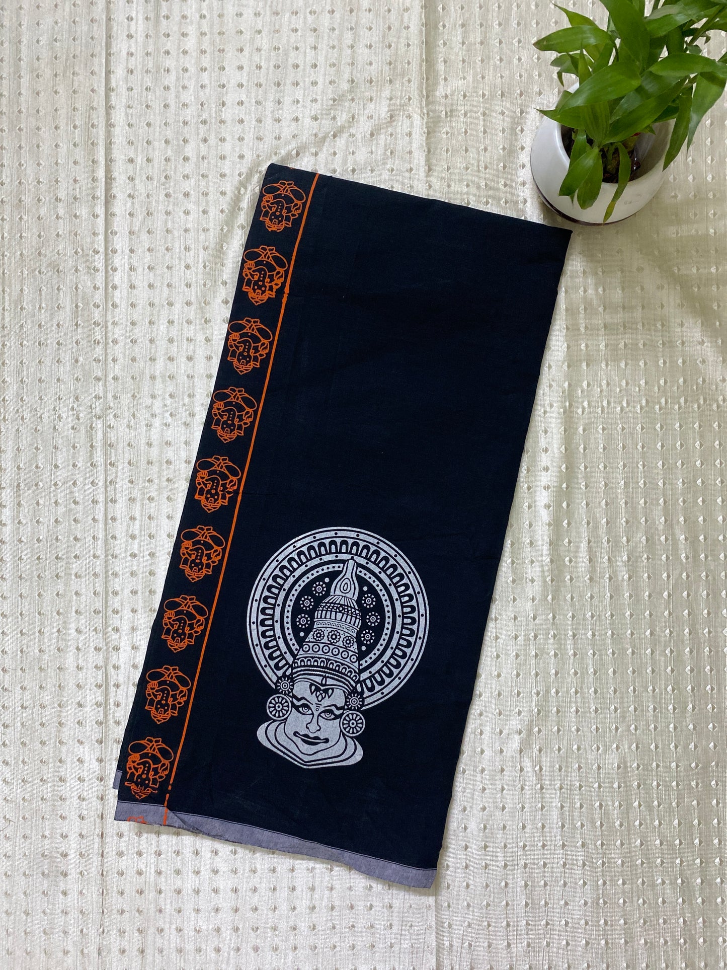 Black Kathakali art dhoti