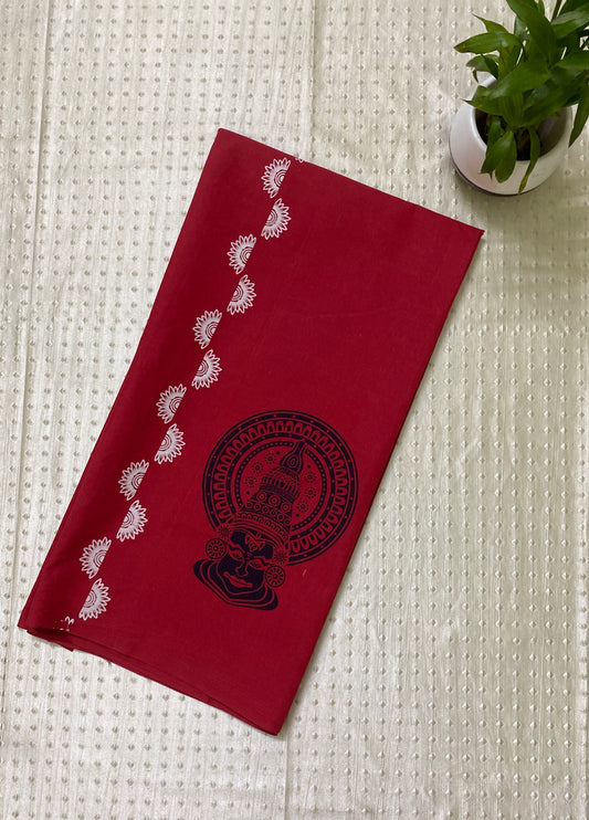 Red Kathakali art dhoti