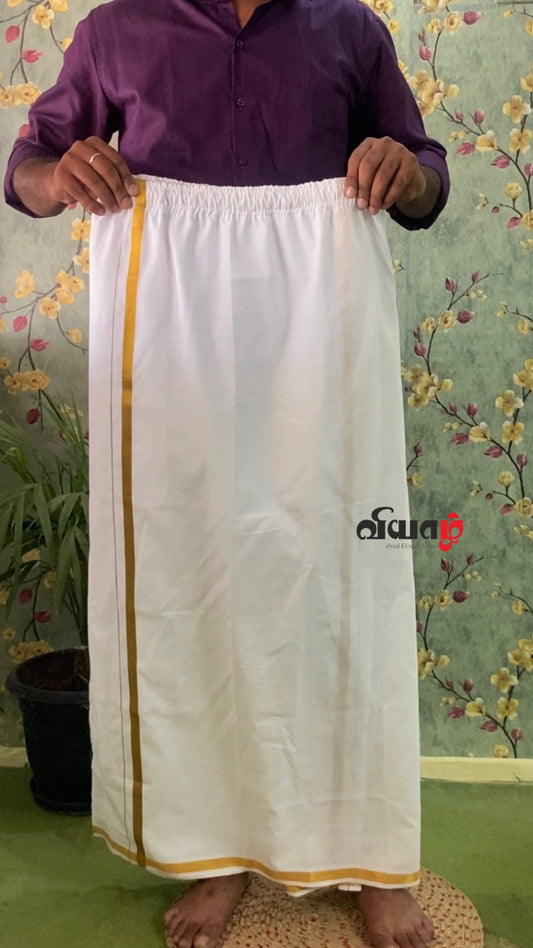 Elastic golden jari dhoti