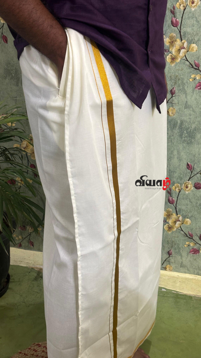 Elastic golden jari dhoti