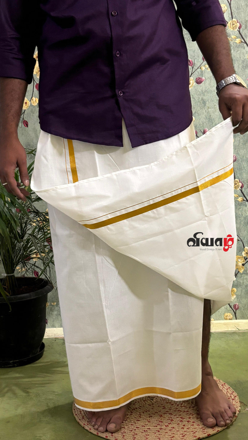Elastic golden jari dhoti