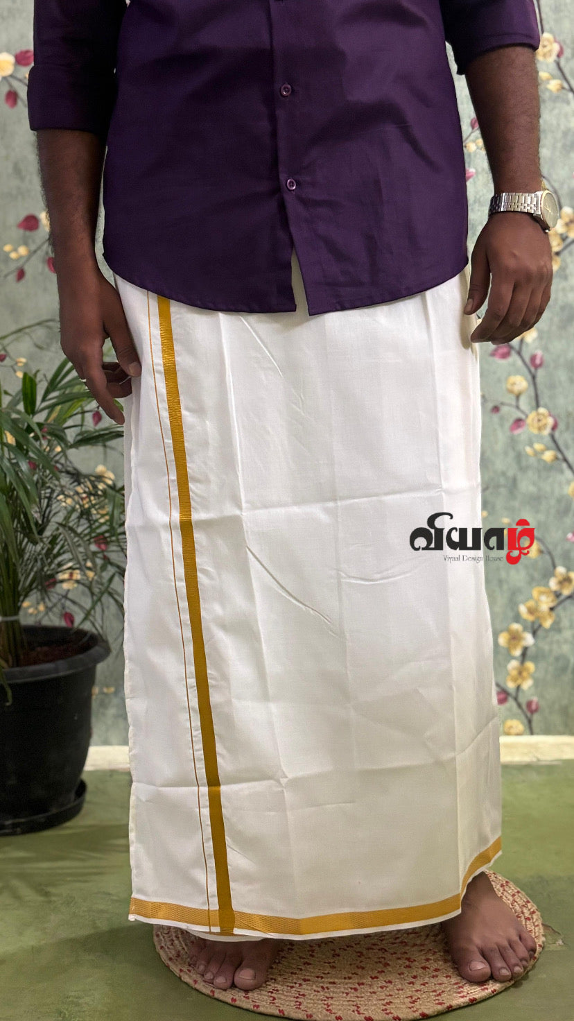 Elastic golden jari dhoti