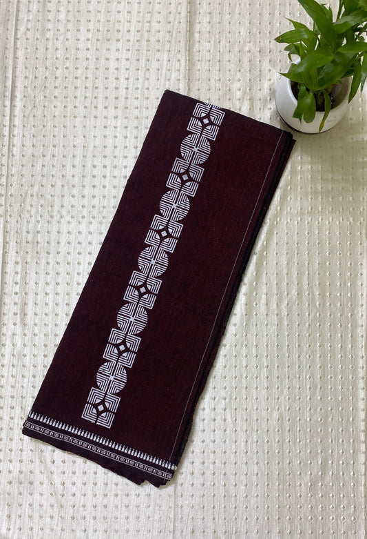 Maroon varnam art dhoti