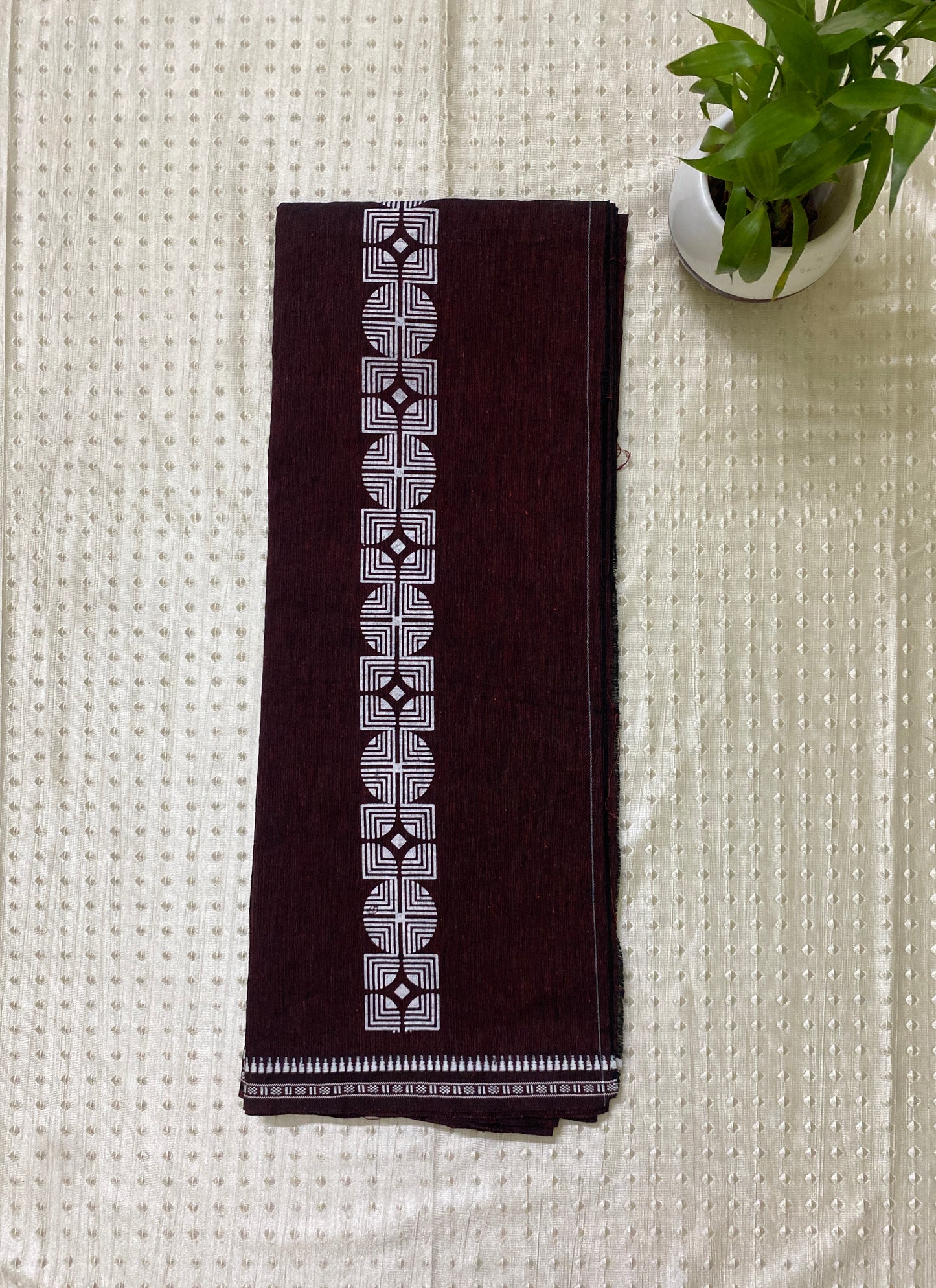 Maroon varnam art dhoti