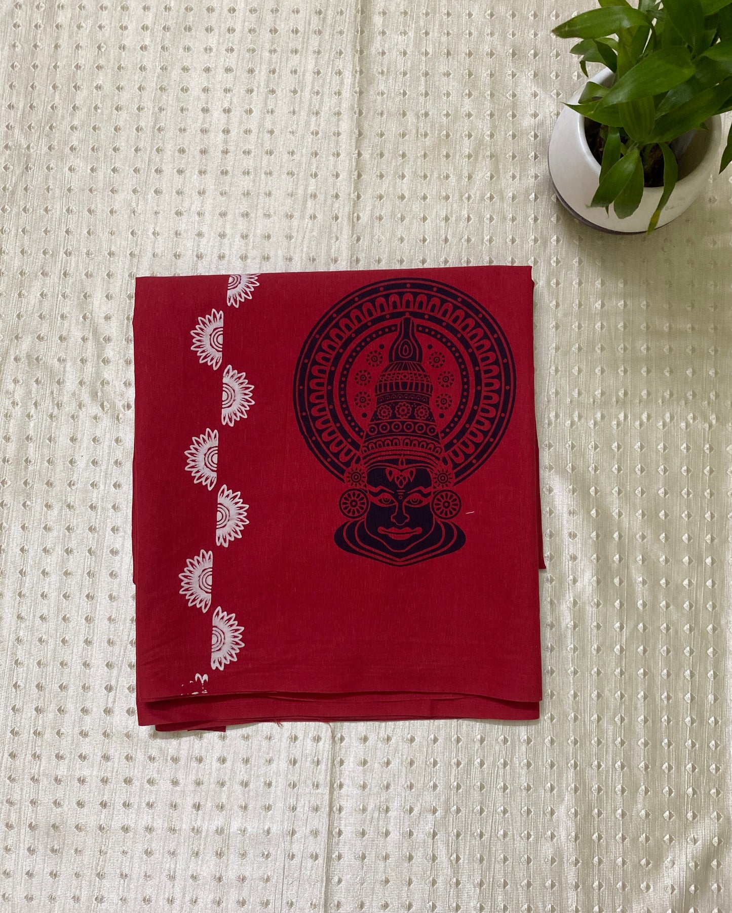 Red Kathakali art dhoti