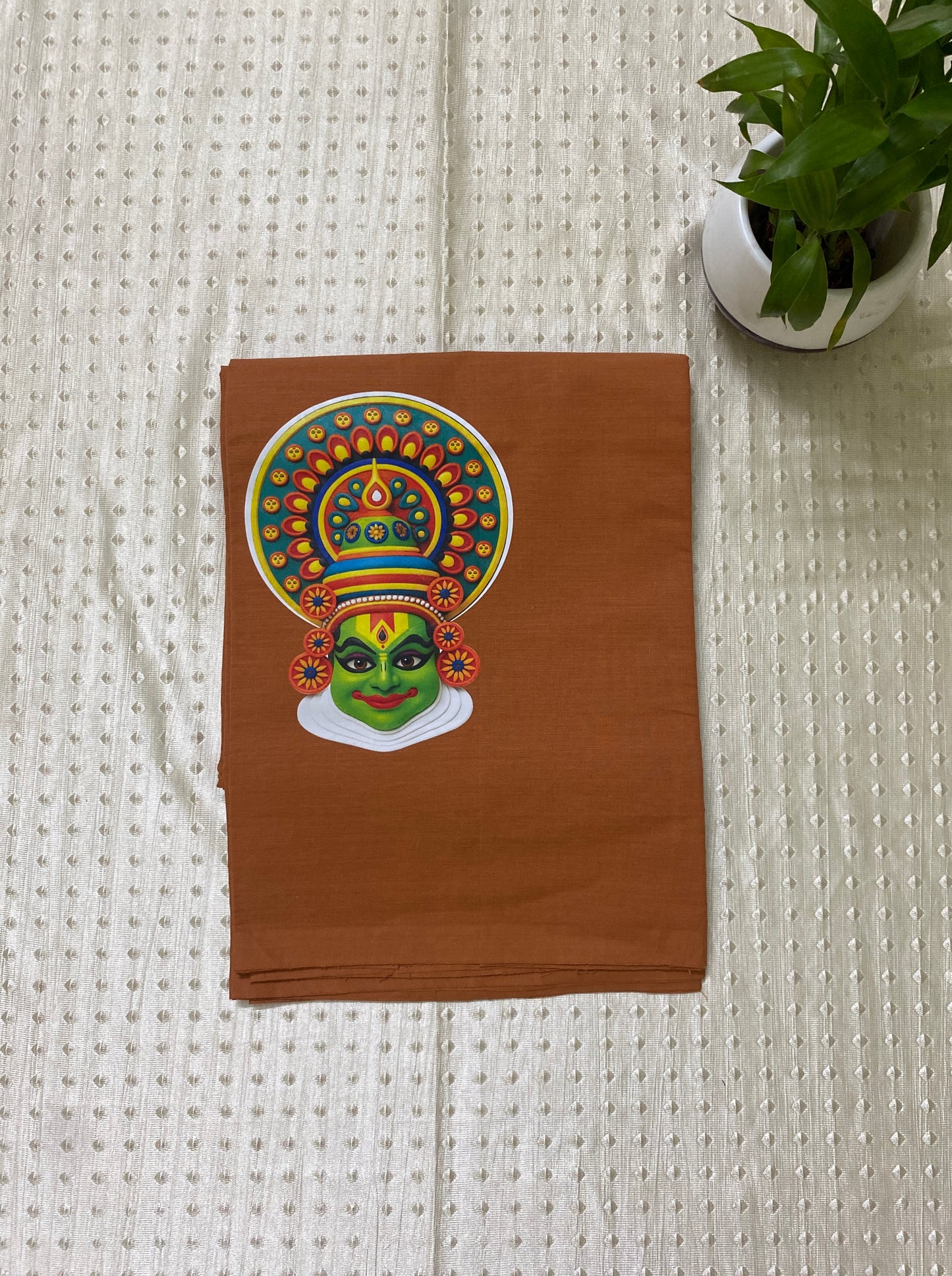 Brown Kathakali art dhoti