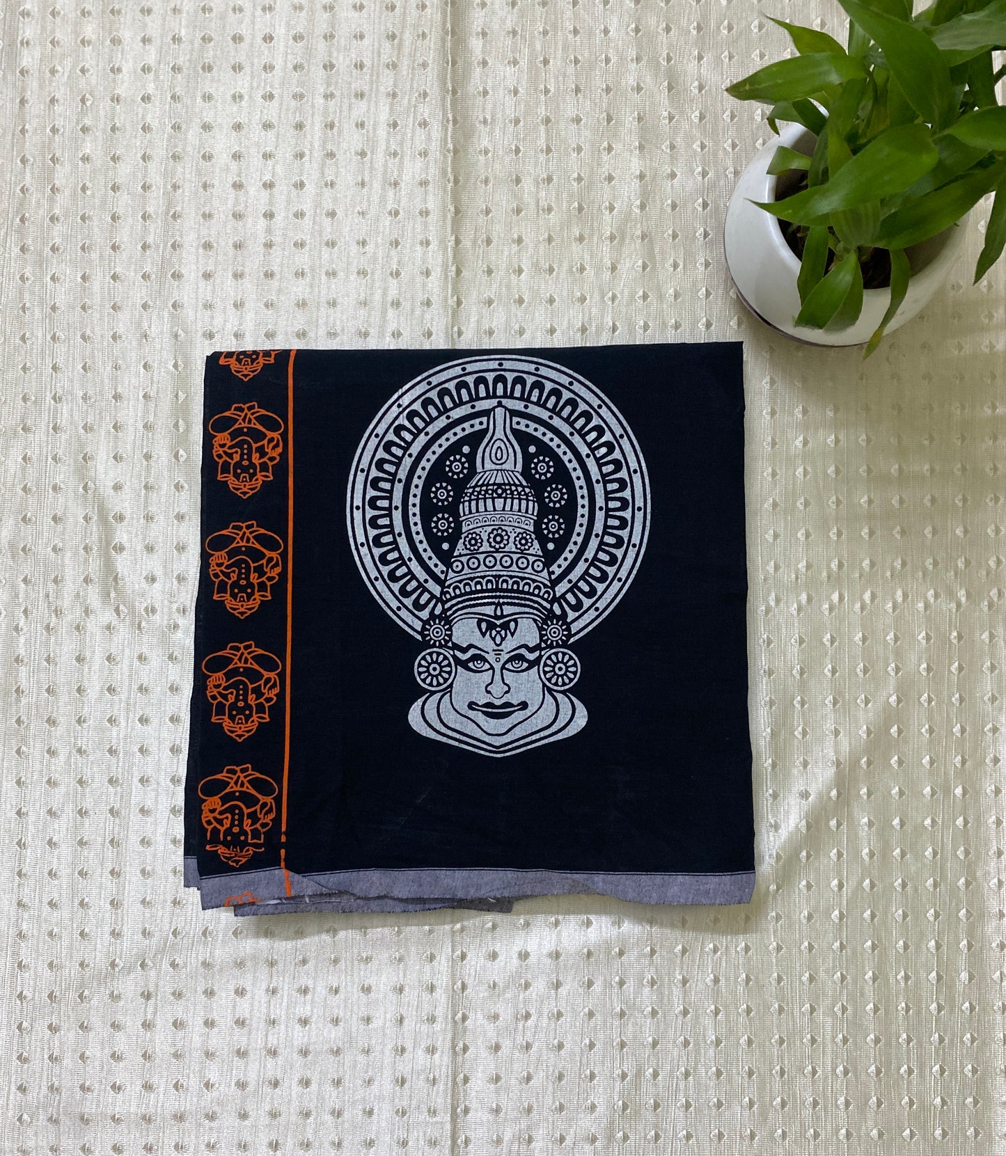 Black Kathakali art dhoti